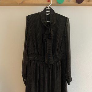 Diane Von Furstenberg Black Stripe Sheer Dress